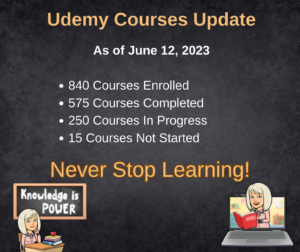 Udemy Courses Completed - Update as of June 12 2023